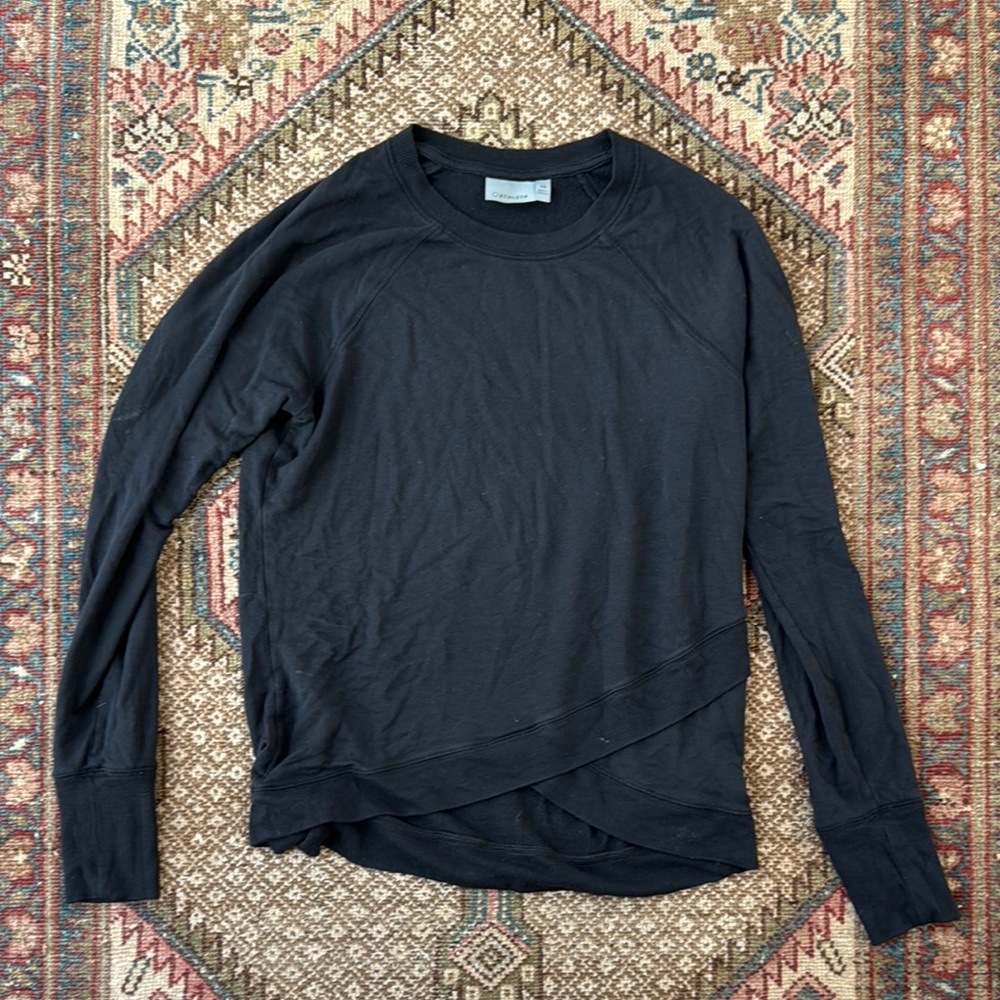 Athleta Black Long Sleeve thin sweatshirt Top